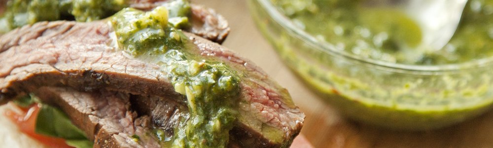 Grilled Flank Steak with Chimichurri Sauce